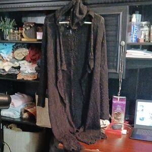 No Boundaries Women's Black Open-Front Cardigan